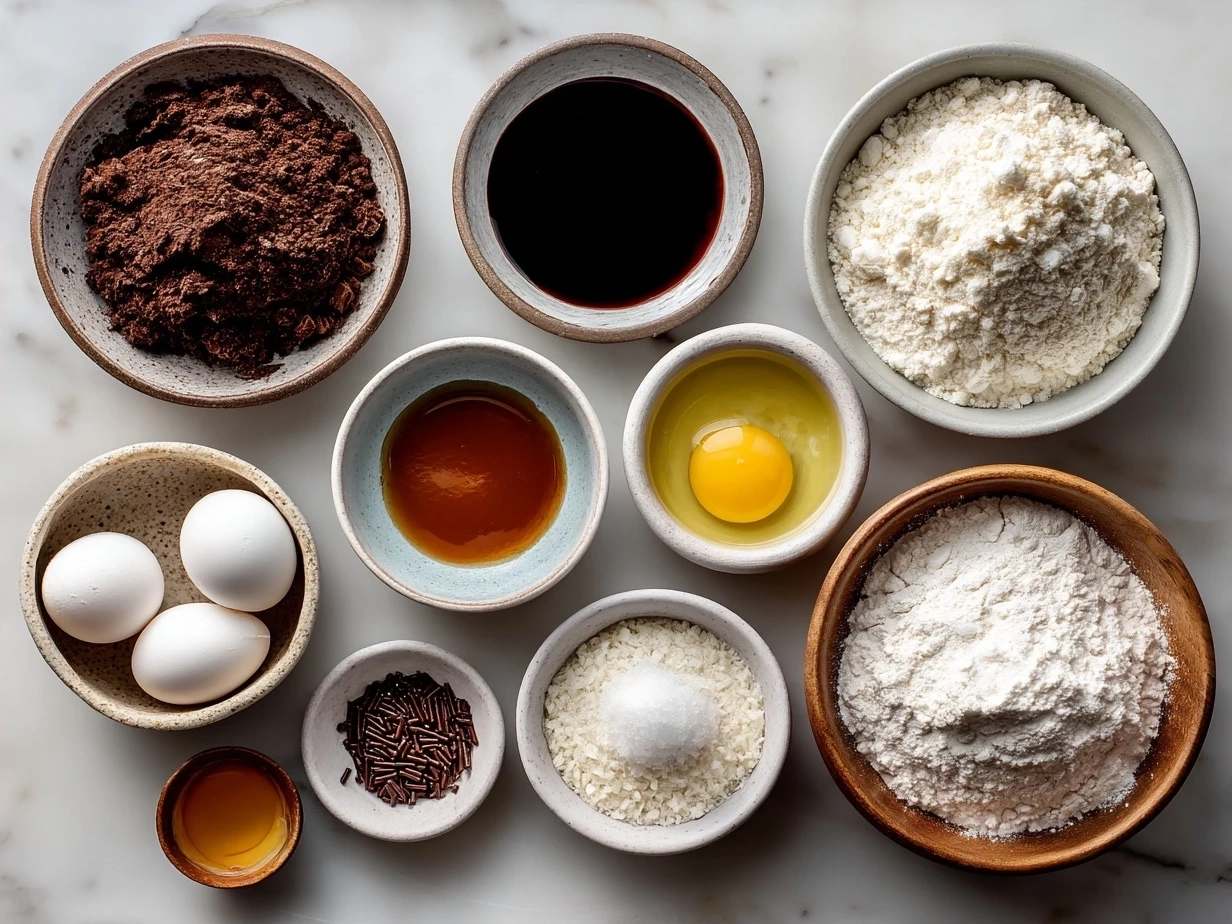 Ingredients for Chocolate-Filled Nutella Crescent Rolls including crescent dough, Nutella, egg, and optional sugars