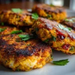 Close-up of homemade lentil burgers