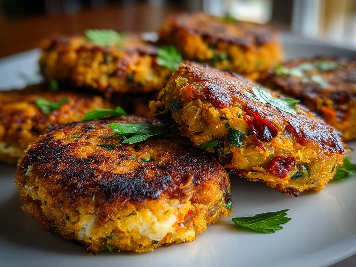 Close-up of homemade lentil burgers