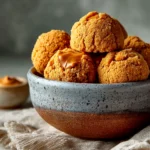 Freshly prepared peanut butter cookie bites with visible steam