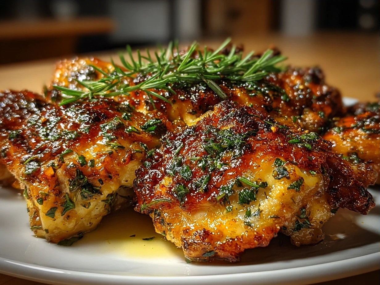Finished Melt-In-Your-Mouth Chicken baked to tender perfection with crispy skin