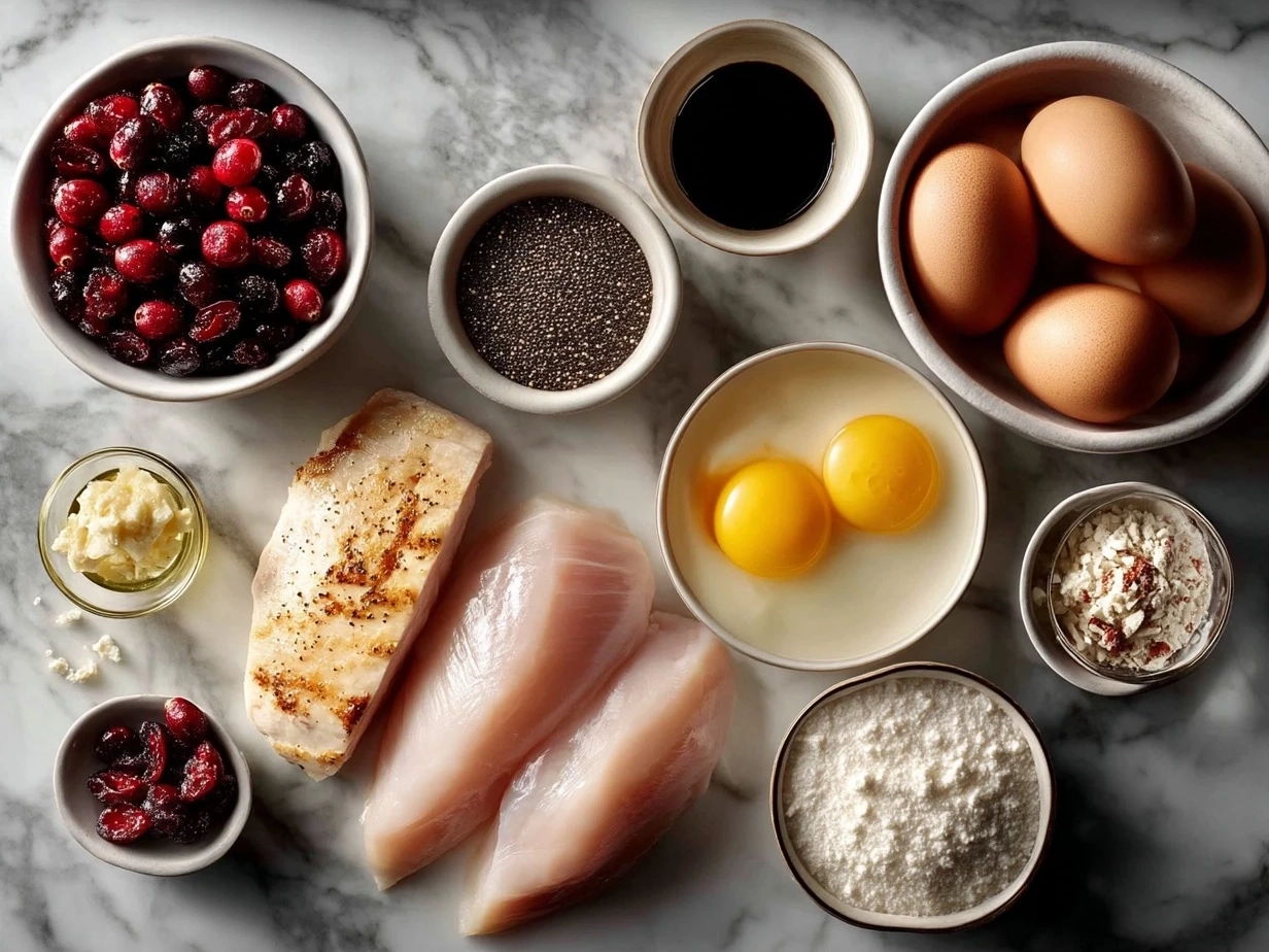 Ingredients laid out for Turkey Cranberry Quesadillas
