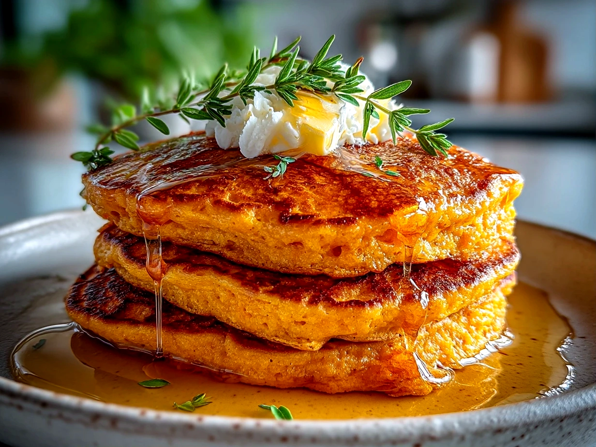 Warm Sweet Potato Pancakes Freshly Made