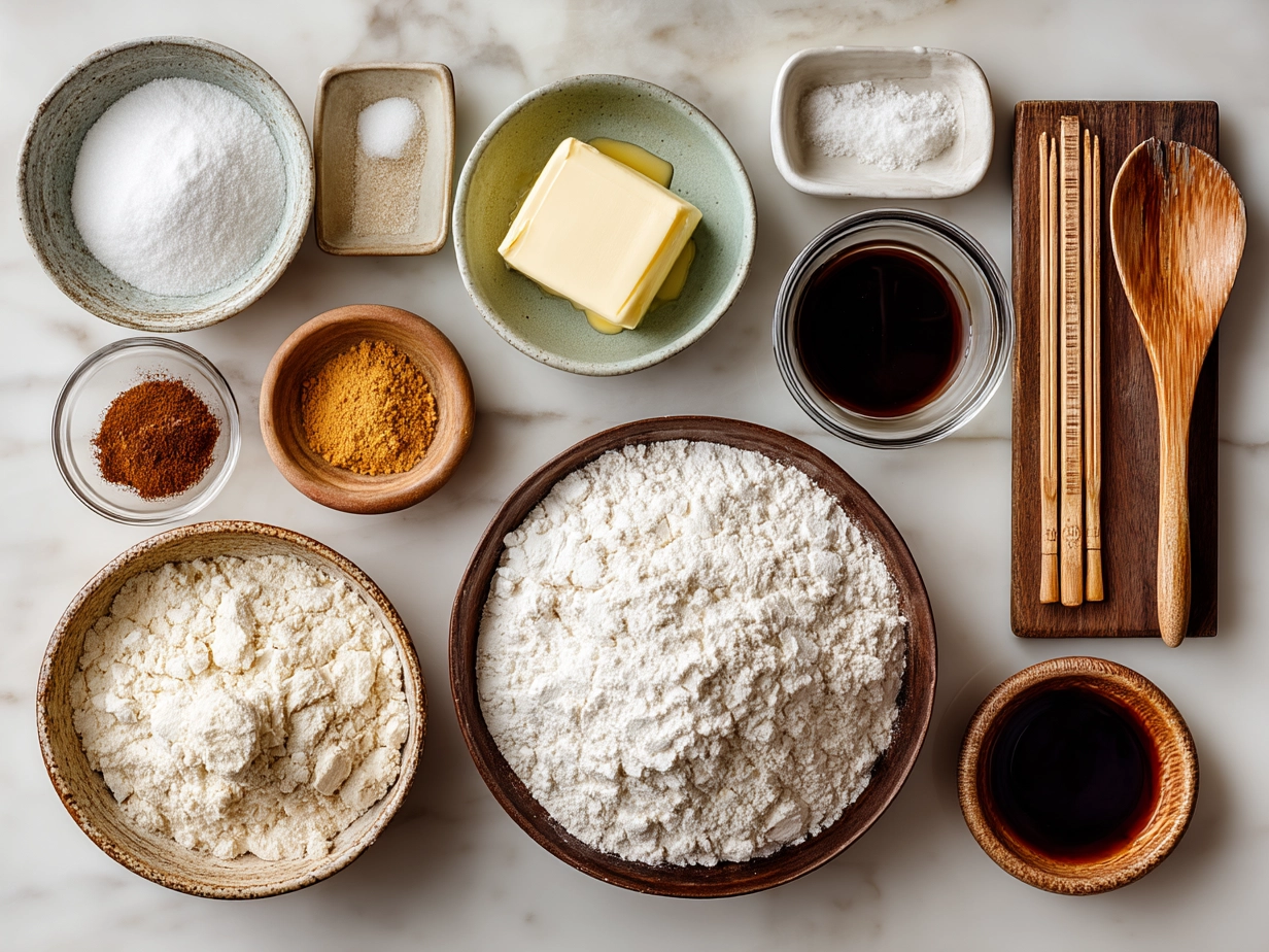 Ingredients for Breakfast Pillsbury Crescent Rolls laid out on a kitchen surface