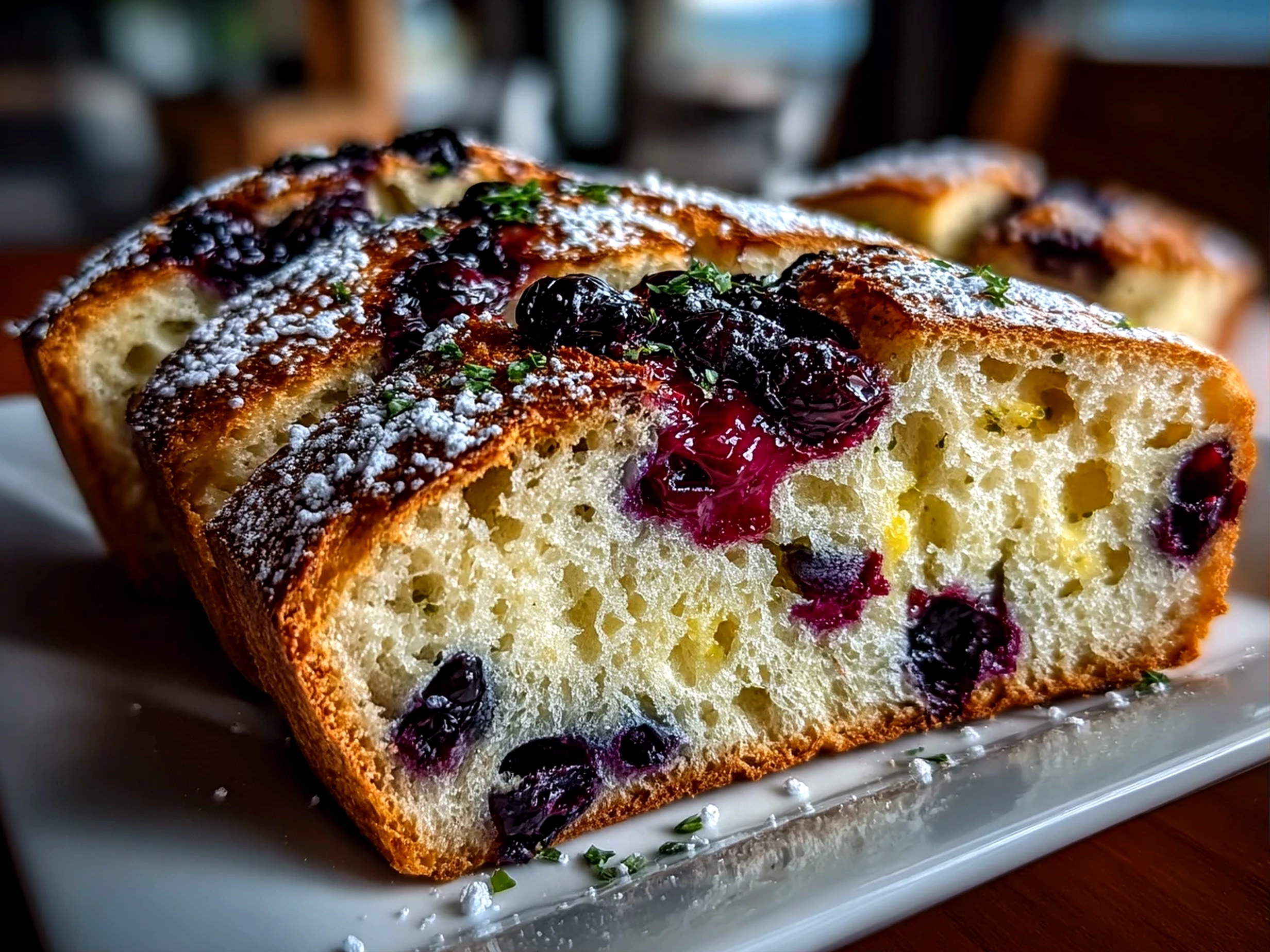 Freshly Prepared Lemon Blueberry Sourdough Bread