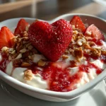 Freshly prepared Valentine Treats Greek Yogurt Bowl