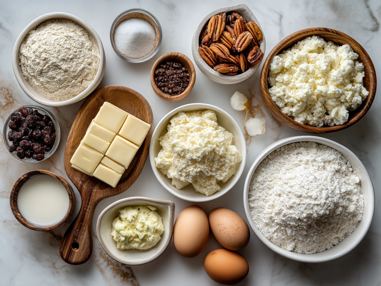 Ingredients for Keto Cottage Cheese Chips laid out on a kitchen table including cottage cheese, cheddar cheese, and spices