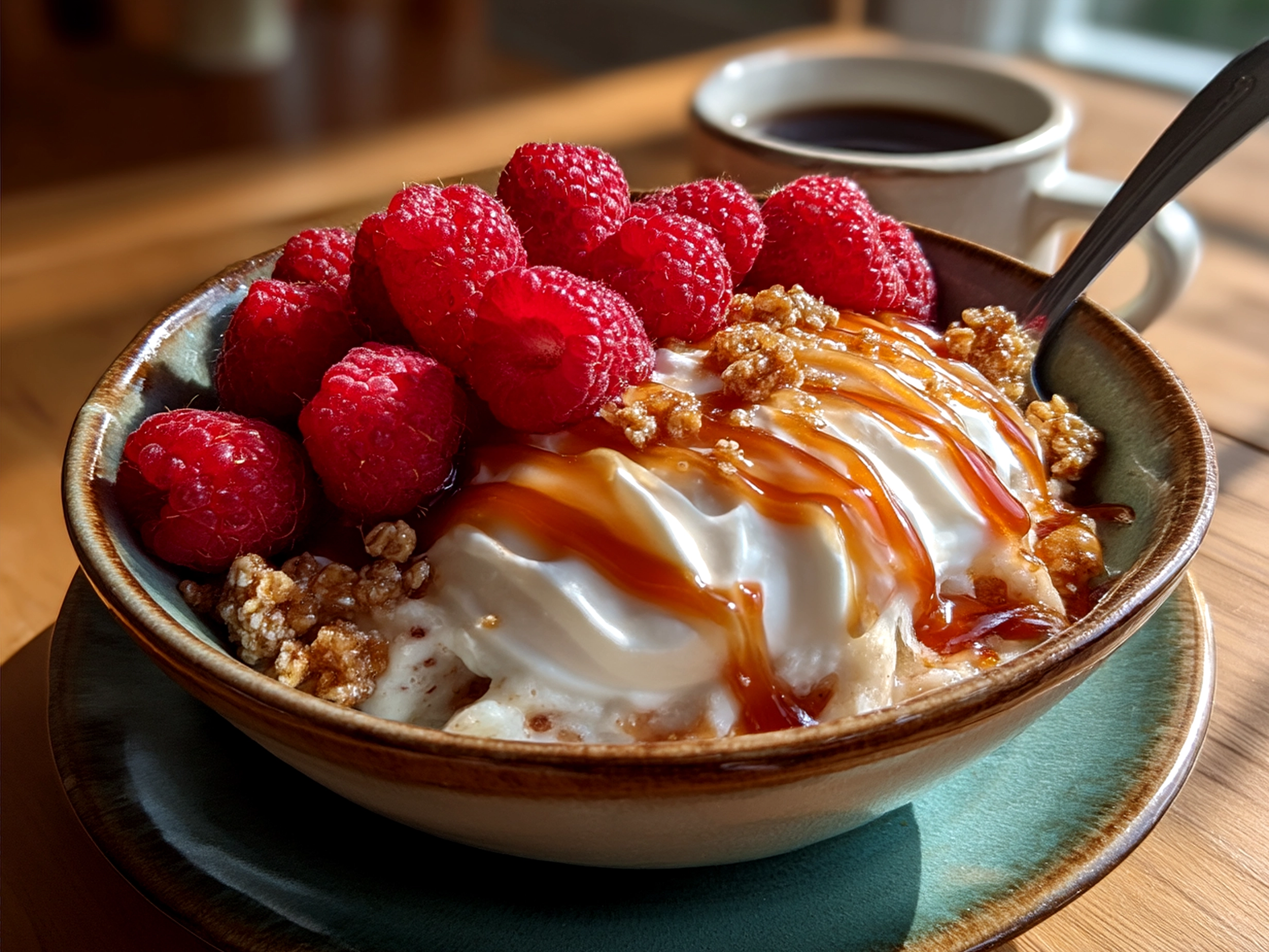 Valentine Breakfast Nice Cream Bowl served with fresh fruit toppings, nuts, and seeds